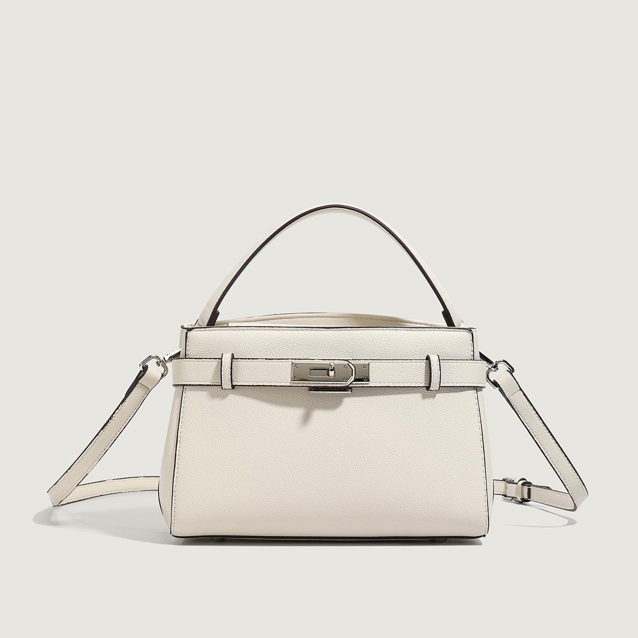

Spring and Summer New Trend Single Shoulder Crossbody Bag, Light Luxury High-end Buckle Hand-held Small Square Bag грязно-белый