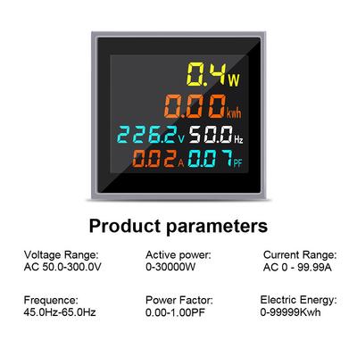 D48-2058 Misuratore digitale multifunzione su guida Din 6 in 1 AC 50-300 V Voltmetro Amperometro Display LCD Tensione KWH Misuratore di energia di potenza