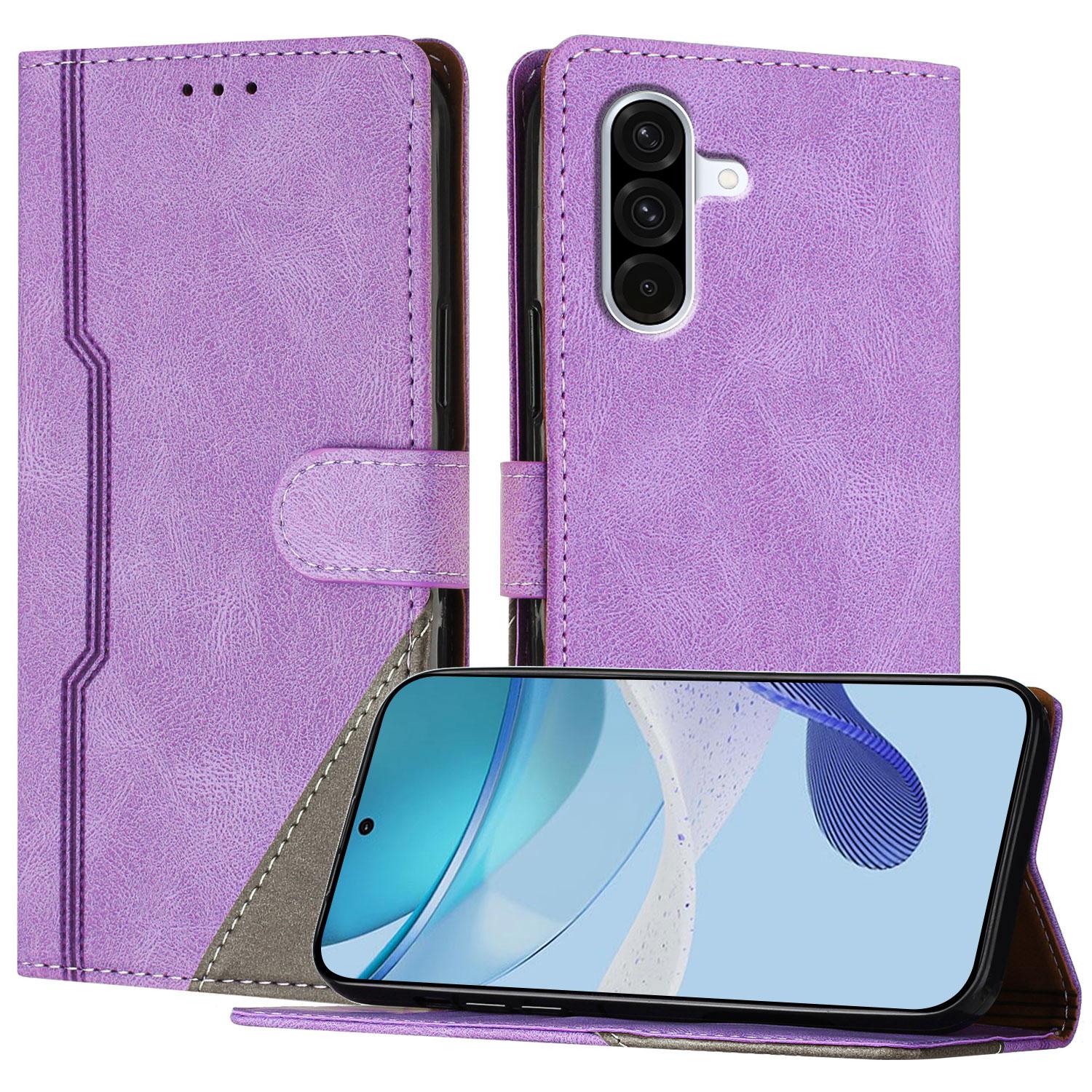 

For Samsung Galaxy A36 5G Leather Case Triangle Patchwork Wallet Stand Shockproof Phone Cover F