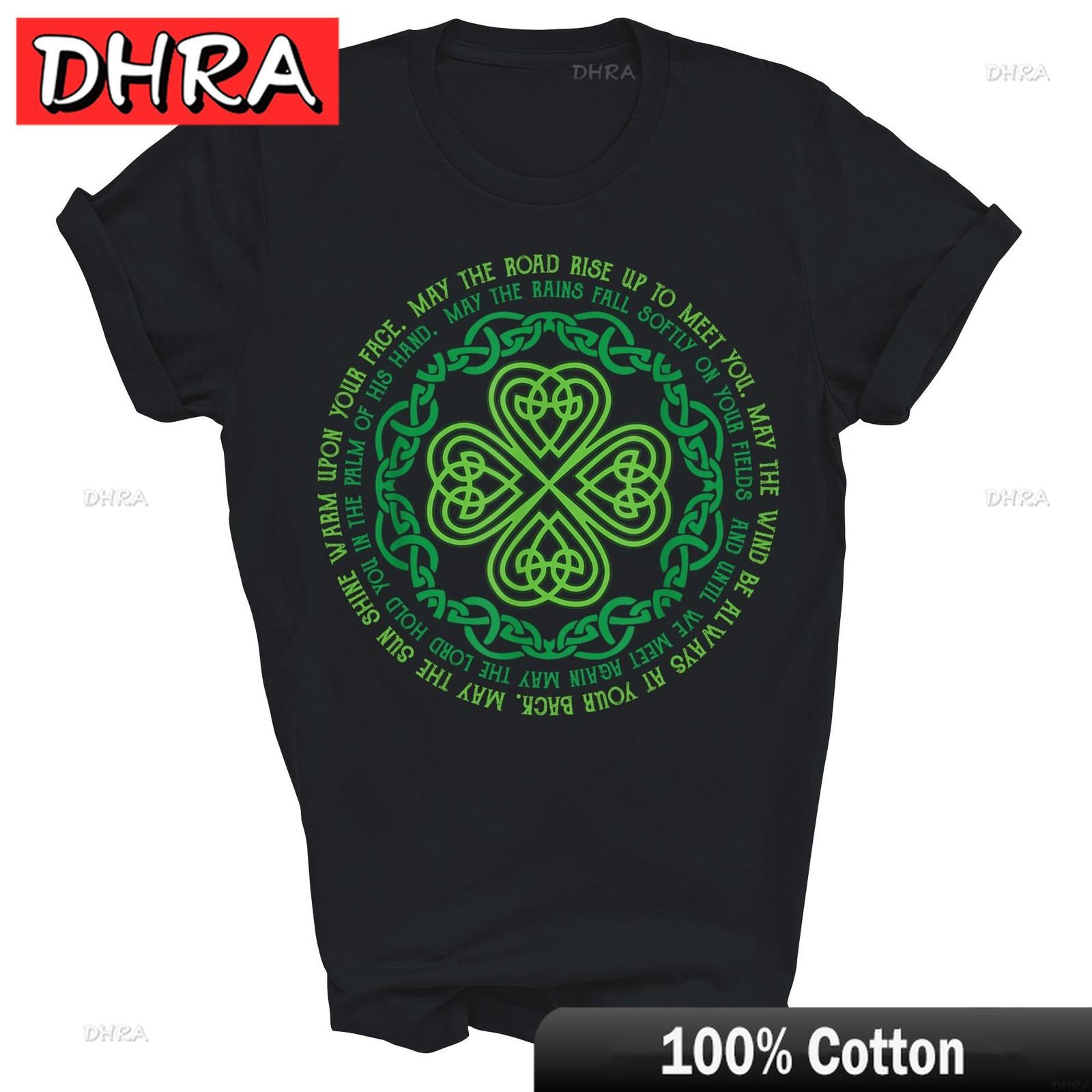 Irish Blessing Celtic Knot 4 Leaf Clover Luck Unisex Shirt Gift for Unisex Printed Tee Shirt Breathable T Shirts Grunge Punk Cool S