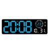 Temperature Display Blue LED Wall Clock Clear Numeric Display 8 Fixed Colors Automatic Light Sensing Bedroom For Wall Mounting