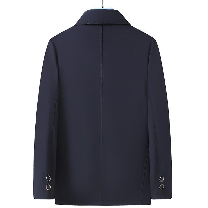Men's Plus Size Business Casual Jacket - 2026 Autumn Button-Down, Turn-Down Collar, Dad's Outfit for Middle-Aged Men