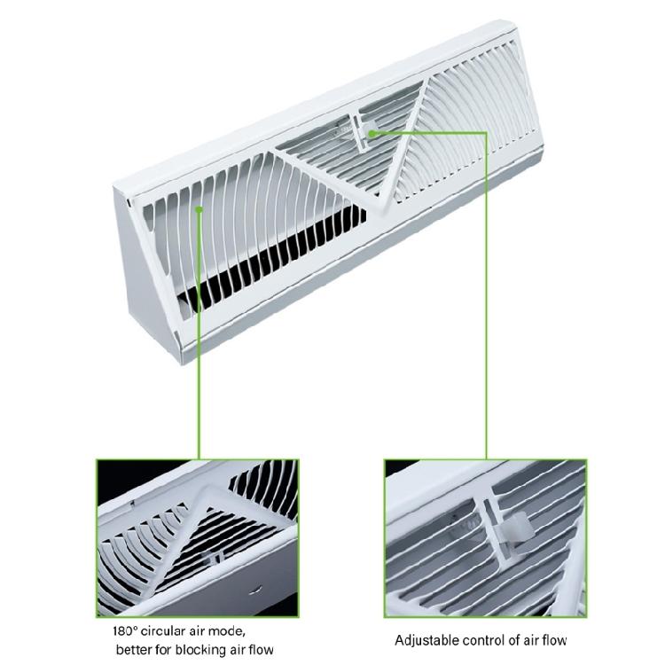 Round Steel Ventilation Grille 18 Inch Air Control Levers Detachable Panel Noise Reductions for Efficient Home Airflows