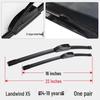 Landwind X5 Front & Rear Boneless Wiper Blades - Universal Fit Rubber Strips