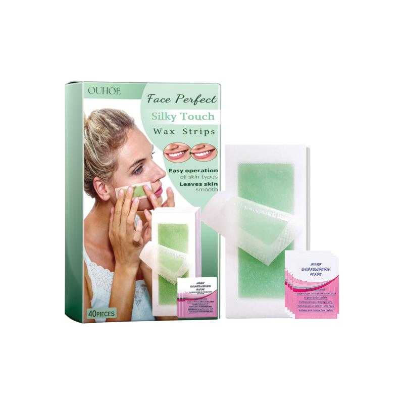 40Pcs Depilatory Wax Strips For Hair Removal Wax Paper Cold Wax Strips Paper For Face Neck Arm Leg Body Beauty Tools