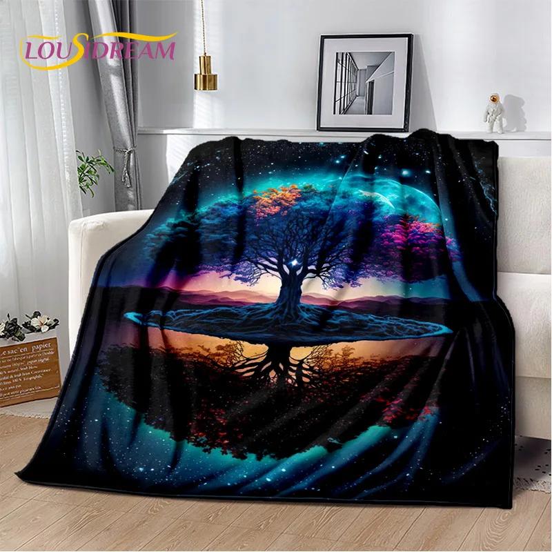 Naturbaum des Lebens, nordische Mythologie, Yggdrasil, weiche Überwurfdecke für Zuhause, Schlafzimmer, Bett, Sofa, Picknick, Reisen, Büro, Geschenkbezug für Kinder