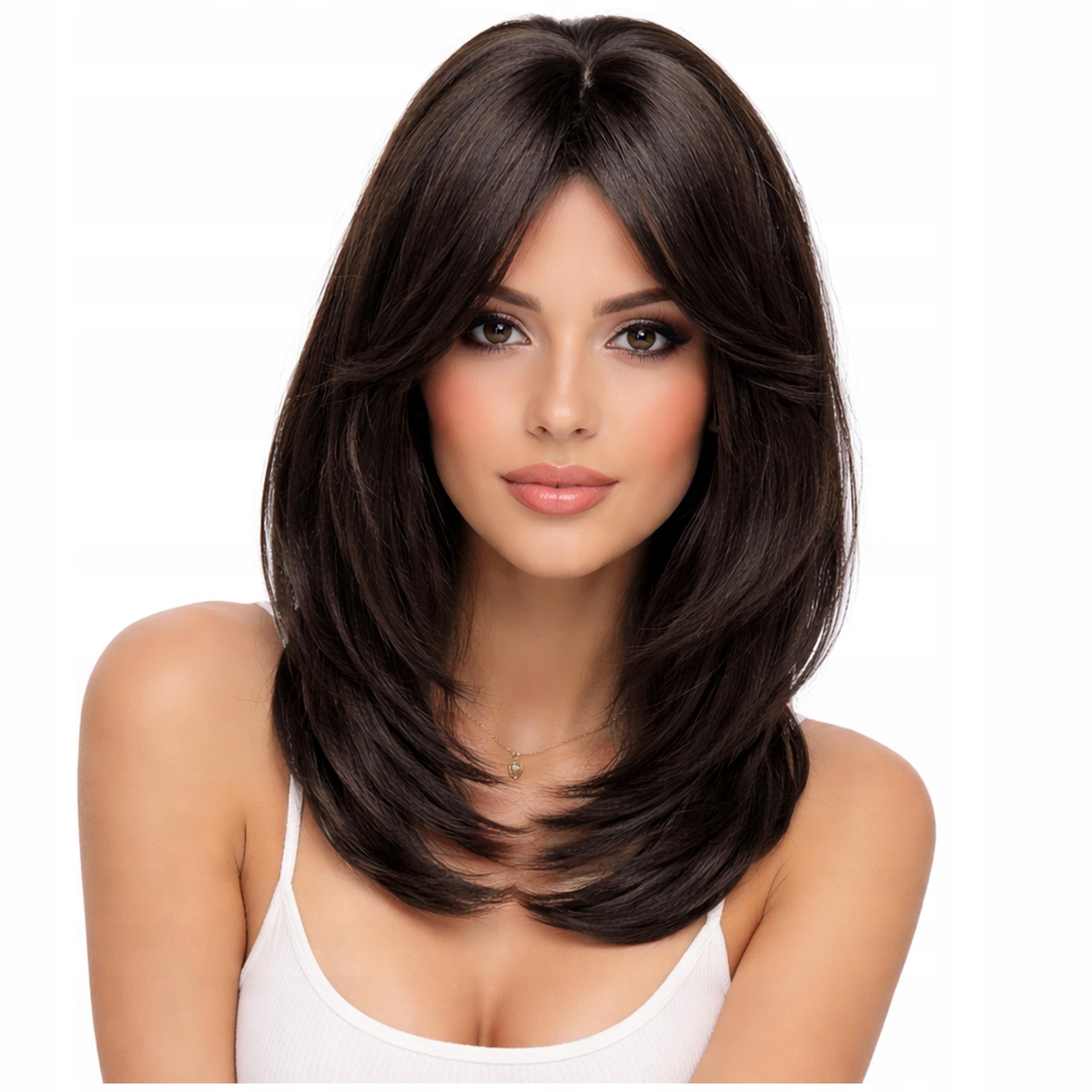 Women` Wig Dark Brown Chocolate Straight