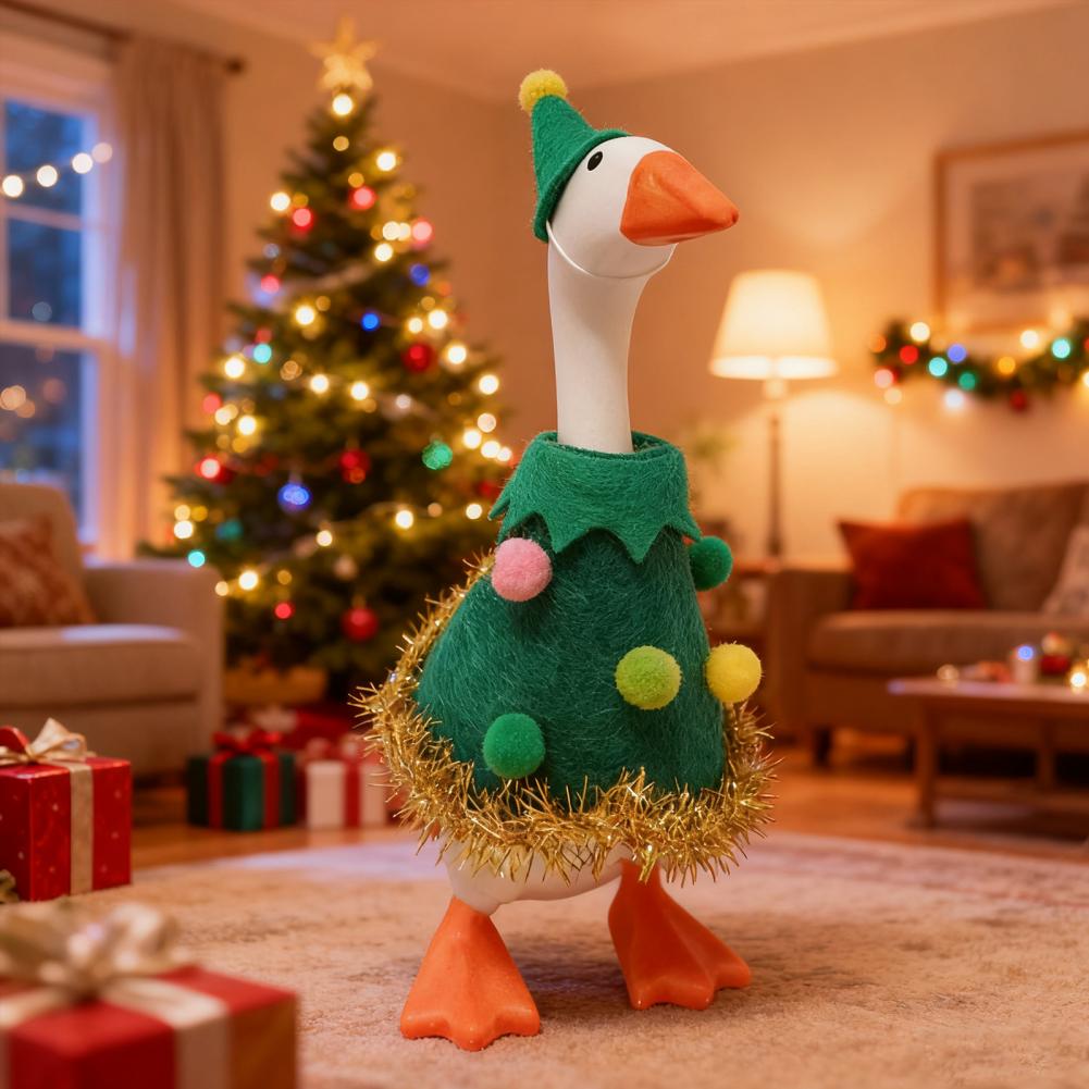 Festive Table Decor Goose Christmas Costume Festive Christmas Tree Goose Outfit for 7 Statue Holiday Desk Clothes