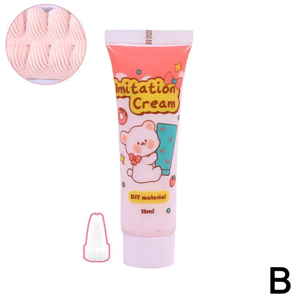 DIY Imitation Cream Glue Homemade Mobile Phone Hairpin Card Clay Material Glues Craft Accessories 15ml Cream Resin C8M0
