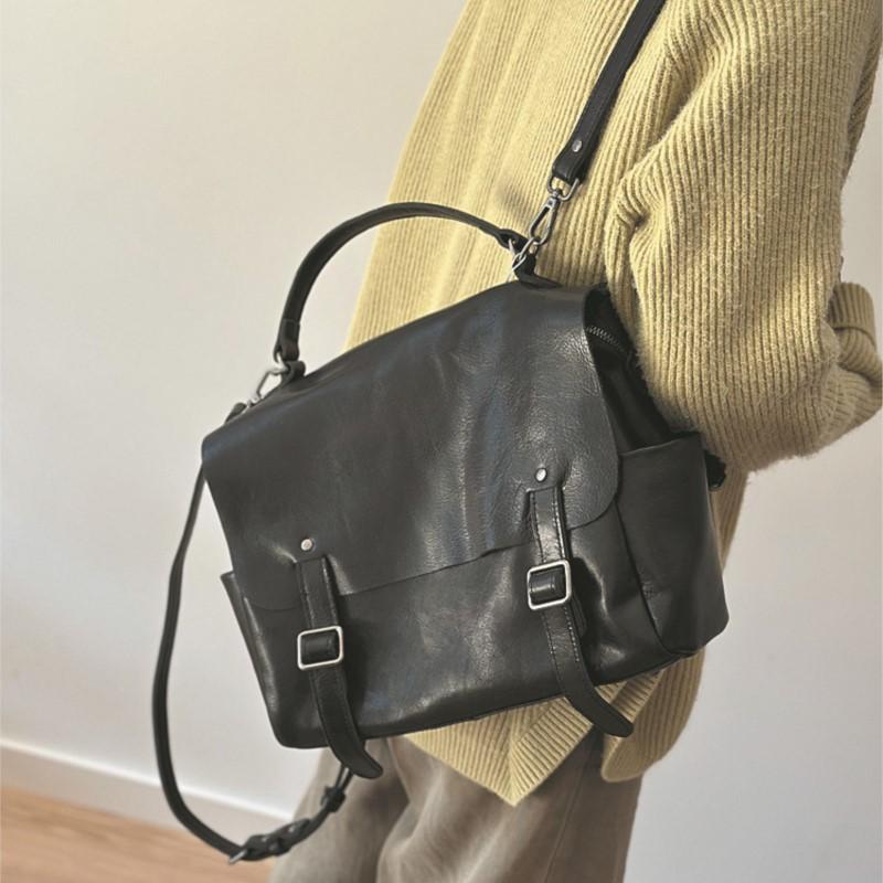 Mochila de Cuero Genuino Johnature para Mujer Gran Capacidad Mochila para Viajes y Commuting Bolso de Hombro Multifuncional