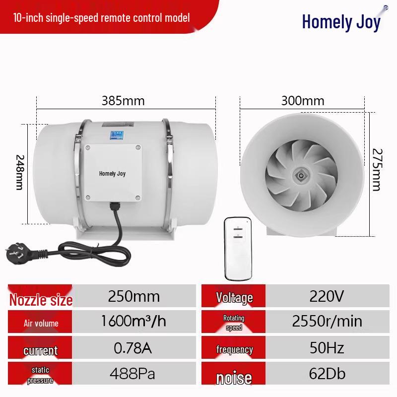 Remote-Controlled Axial Flow Indoor Exhaust Fan with Turbo Ventilation