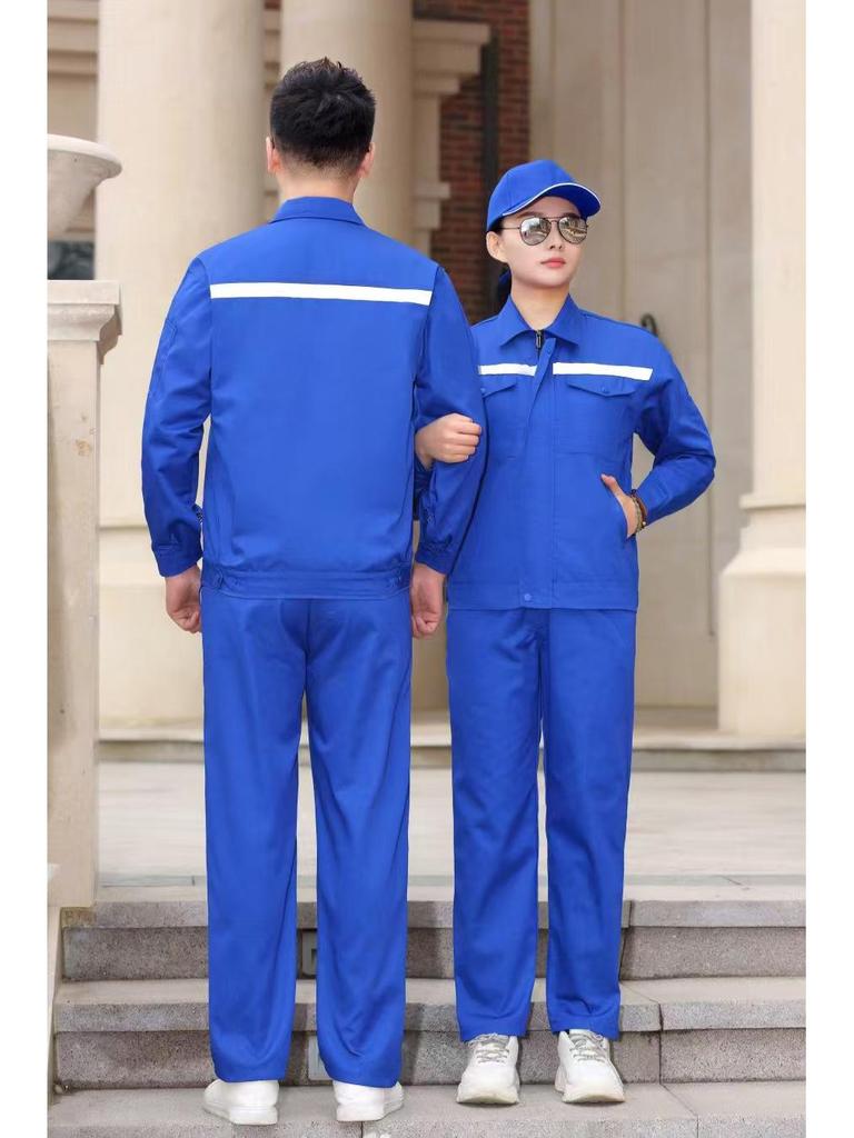 Durable Reflective Workwear Set: Long Sleeve Auto Repair Suit for Spring and Autumn