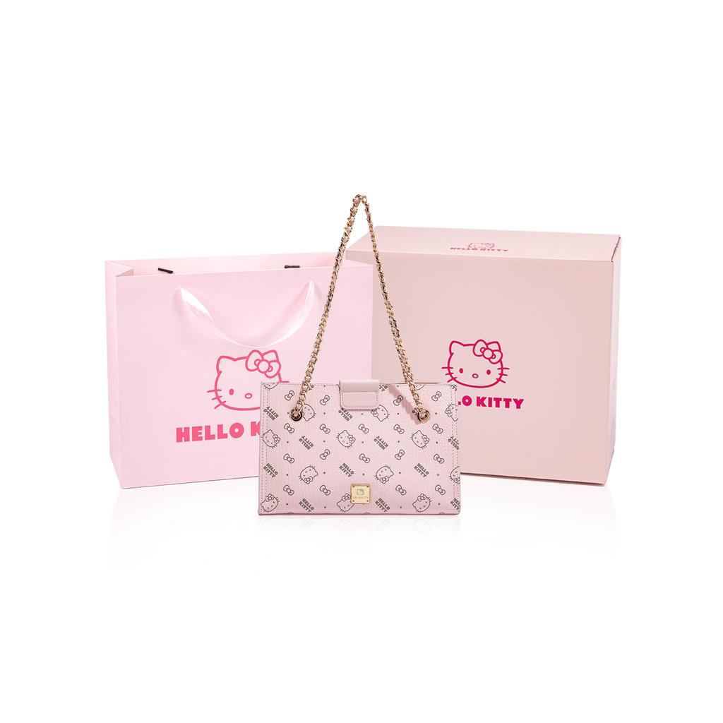 New Sanrio Hello Kitty PU Tote Bag, Shopping Bag, Shoulder Bag Regular Women's Pink/Brown SHHF41488