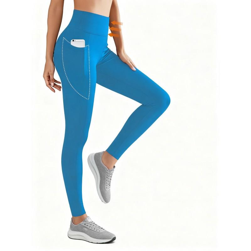 High-Waisted Yoga Leggings Women With Side Pockets Slim Fit Butt-Lifting Workout Pants