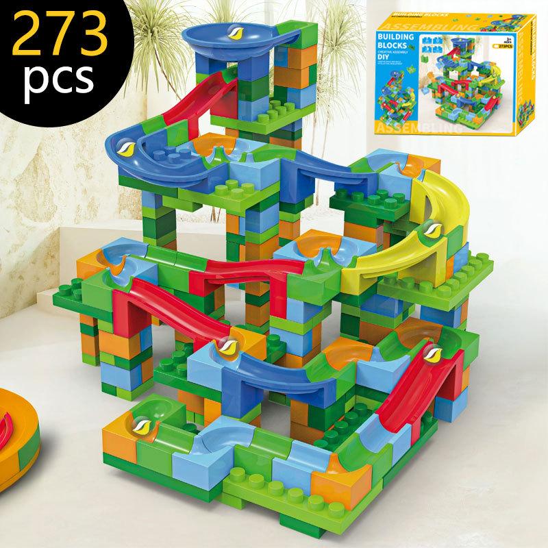 

Children s Large Slide Building Blocks Track - Educational DIY Toys for Ages 3-6