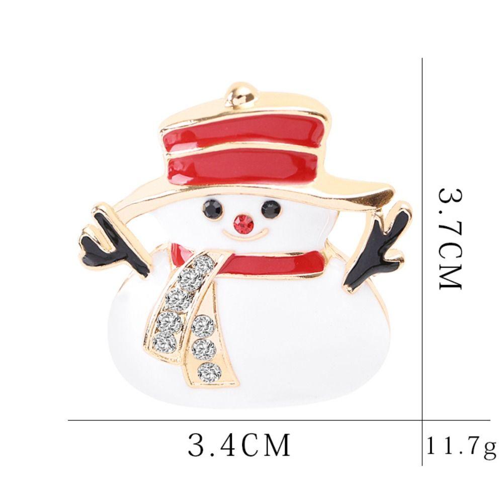Snowman Santa Rhinestone Badge Fashionable New Year Pins Christmas Brooch  New Year Jewelry