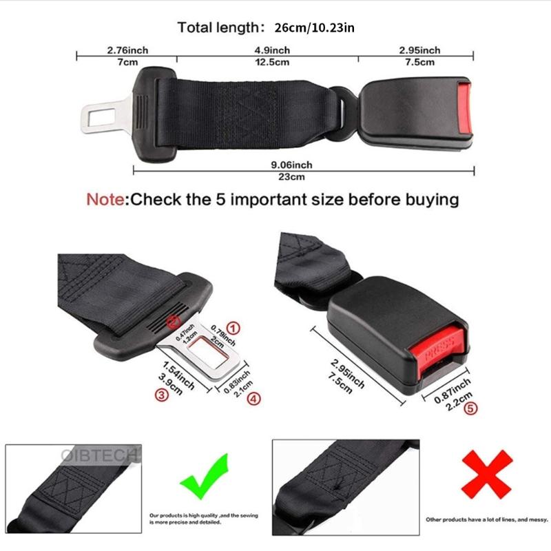 Double Automotive Seatbelt Extenders Heavy Duty ABS Seat Belt Lengtheners Ergonomic Design for Best Passenger Space