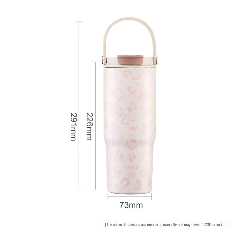 Taigao 720ml Dual-Drink Insulated Ceramic-Lined Stainless Steel Tumbler