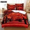 New 3D Print Red Leaves Digital Comfortable Duvet Quilt Cover Pillowcase Bedding Set Children Bedroom Decoration Home Textile