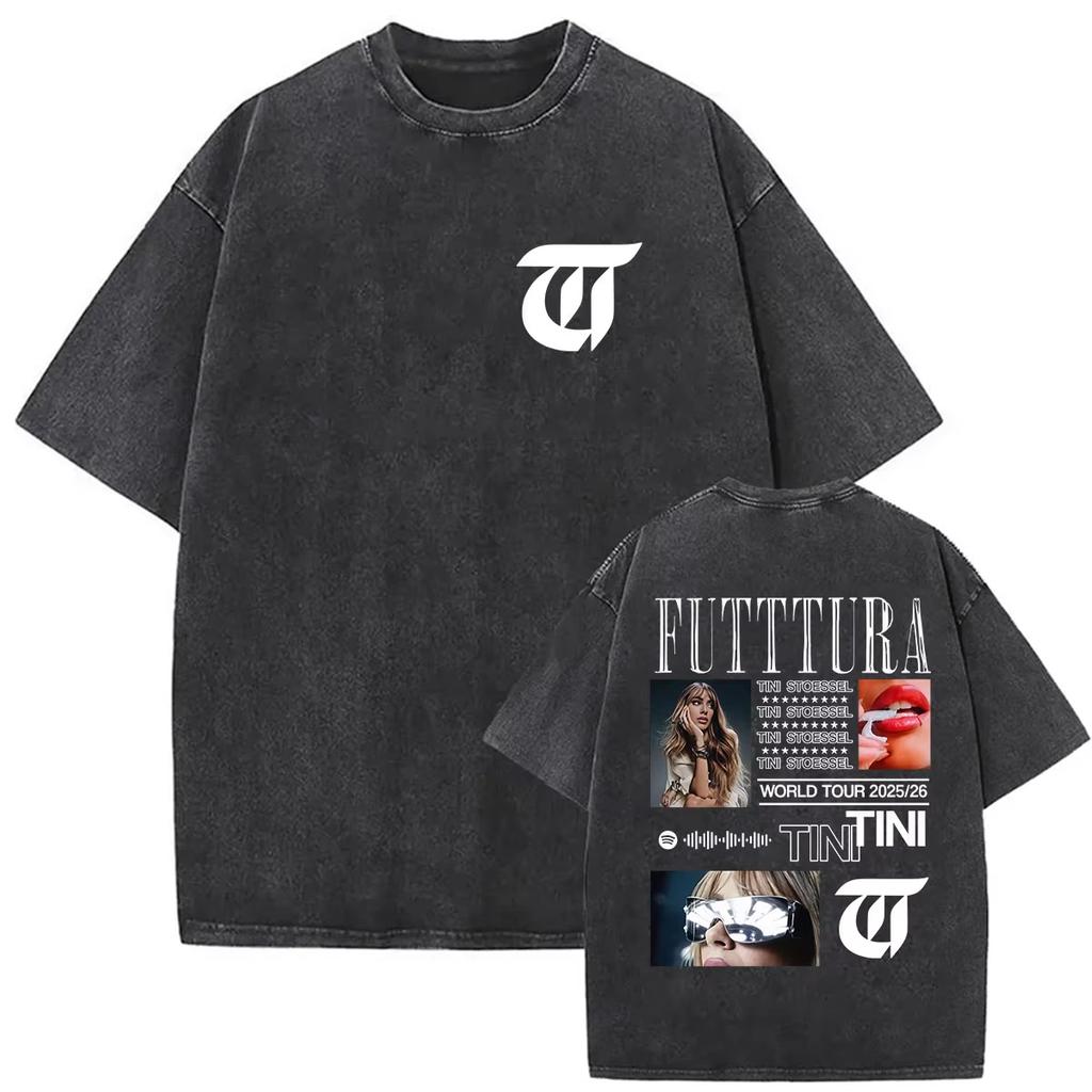 A Ella Le Gusta Tini Stoessel Album 2026 Vintage Washed T Shirts Men Women Harajuku Clothing Fashion Trendy Tee