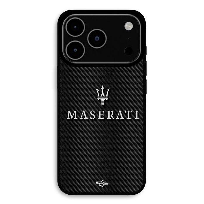 Case For iPhone 17 Pro Maserati White Carbon Fiber Background Maniacase
