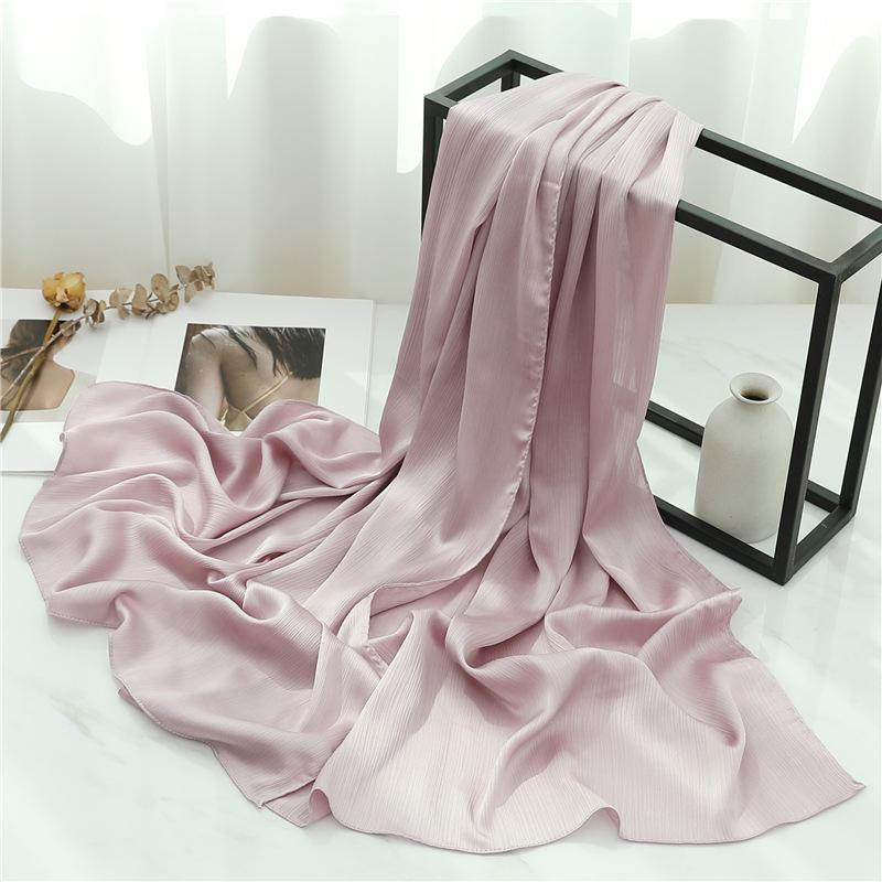 Headscarf Solid color silk scarf Basic versatile scarf Women's smooth crepe travel scarf Xizang travel shawl