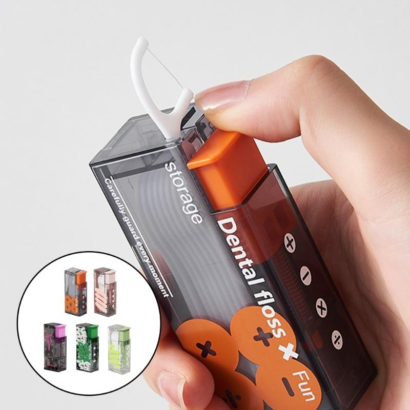 Floss Pick Dispenser Floss Stick Floss Pick Holders with 10Pcs Dentals Flossers