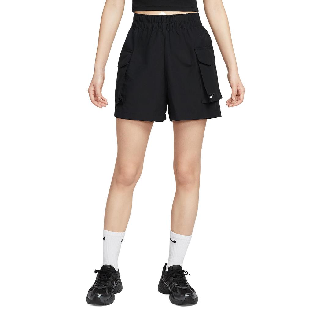Nike Sportstøj Grundlæggende Komfortabel Mode Afslappet Alsidig Ensfarvet Cargoshorts Dame Shorts Sort Hvid HM6983-010