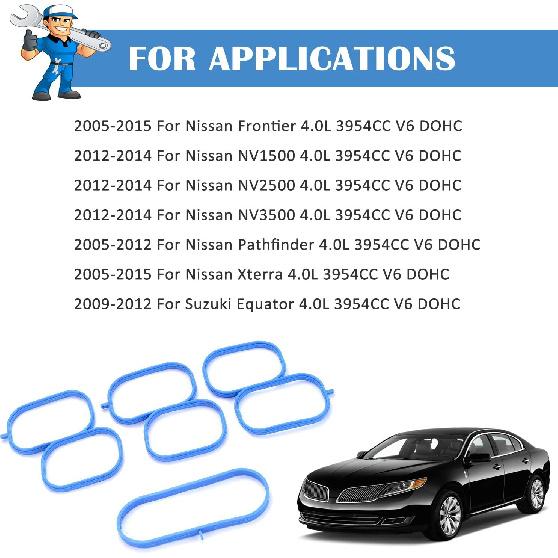 Donepart Upper Intake Plenum Gaskets for 2005-2015 Nissan Frontier Xterra Pathfinder Equator NV1500 NV2500 NV3500 4.0L V6 DOHC MS96943