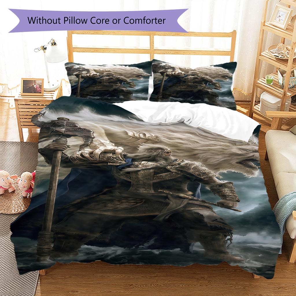Soulslike games Pattern Bedding Quilt Set Quilt Cover Pillowcase Home Decoration Birthday Gift (1 * duvet cover + 2 * pillowcase, without core)