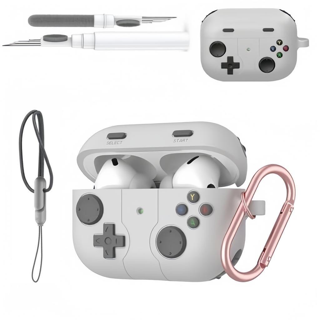 for Airpods Pro 3 Case with Keychain Soft Silicone Protective Classic Game Console Design Case Cover for Airpods Pro 3 (Black)