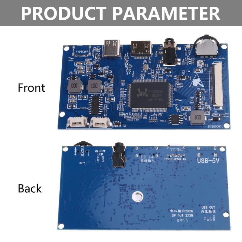 7" 8" and 10.1" LVDS Driver Board TypeC USB Powered Support HDMI1.4 MINI HDMIcompatible 40pin LCD Display Driver