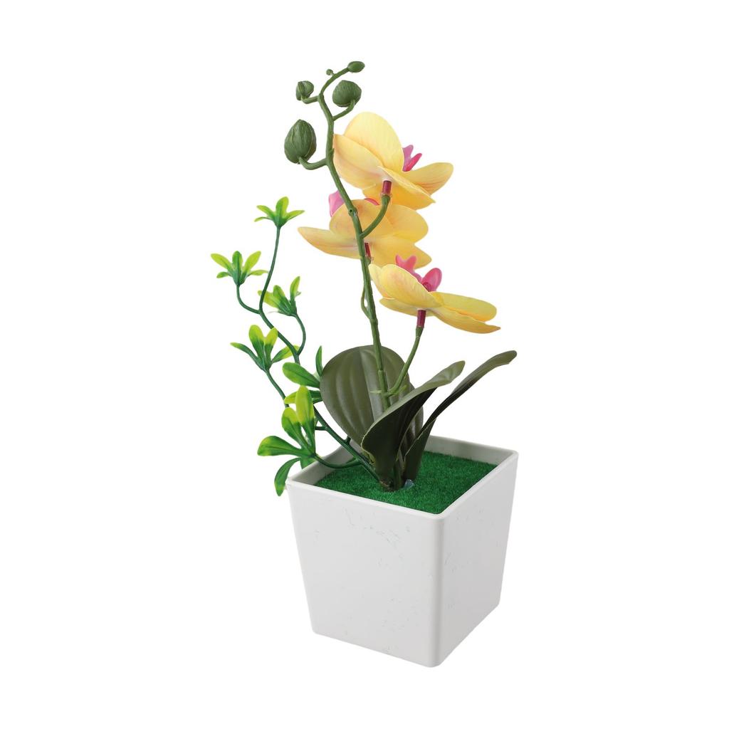 Long Lasting Synthetic Orchids Potted Artificial Flowers Charming Arrangement Fade Resistant Long-lasting Colors