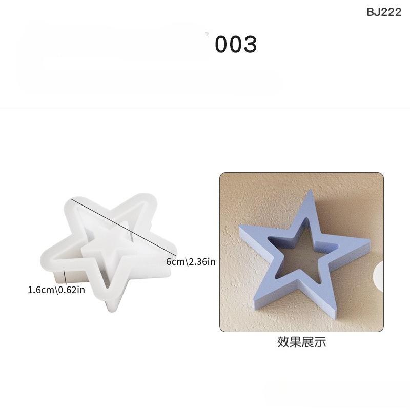 1Pc DIY Epoxy Mould Hollow Star Decoration Table Mould Hollow Large Medium and Small Pentagram Silicone Mould