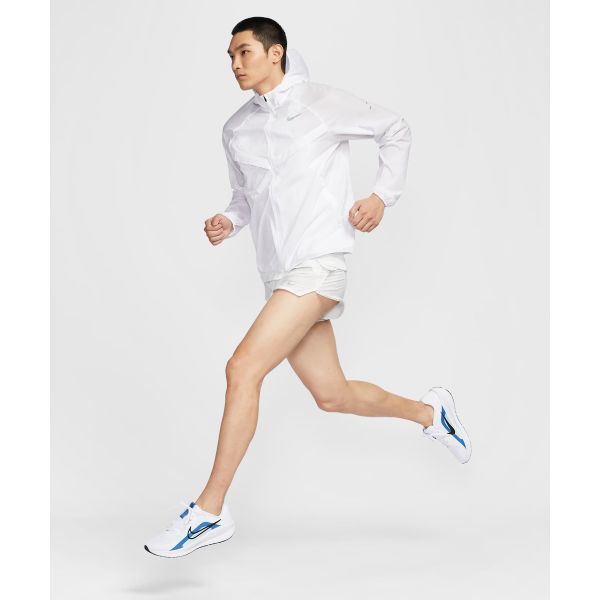 Nike ז'קט גברים עם קפוצ'ון עמיד למים Stride Repel עם רוכסן ושרוולים ארוכים מעילים לבן HV4549100