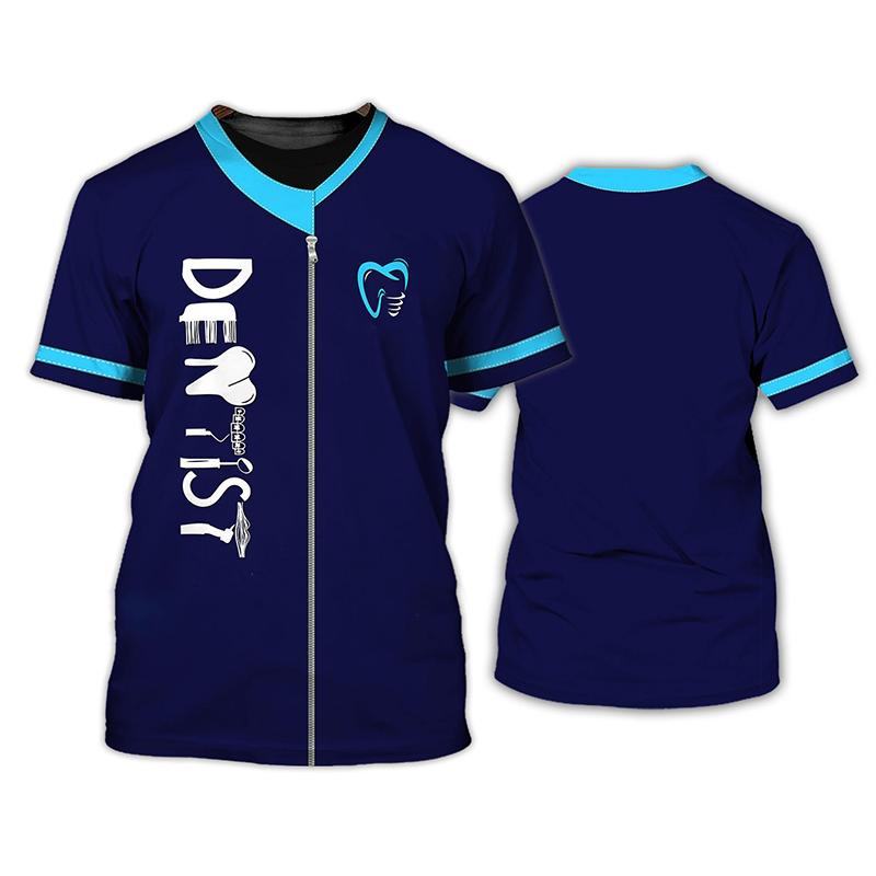 Summer Dentist 3D Print T-shirts Women Men Uniform Streetwear Workwear T Shirt Harajuku Oversized Tops Tees Girl Unisex Clothing