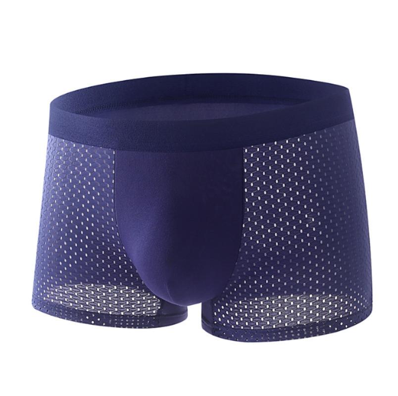

Летнее прозрачное мужское нижнее белье из ледяного шелка, трусы-боксеры, ультратонкие удобные дышащие сексуальные трусики, сетчатое нижнее белье XL