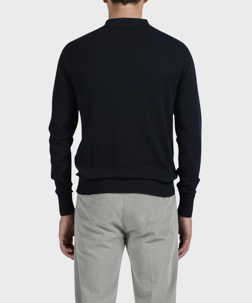PANICALE Navy Cotton Collared Knit