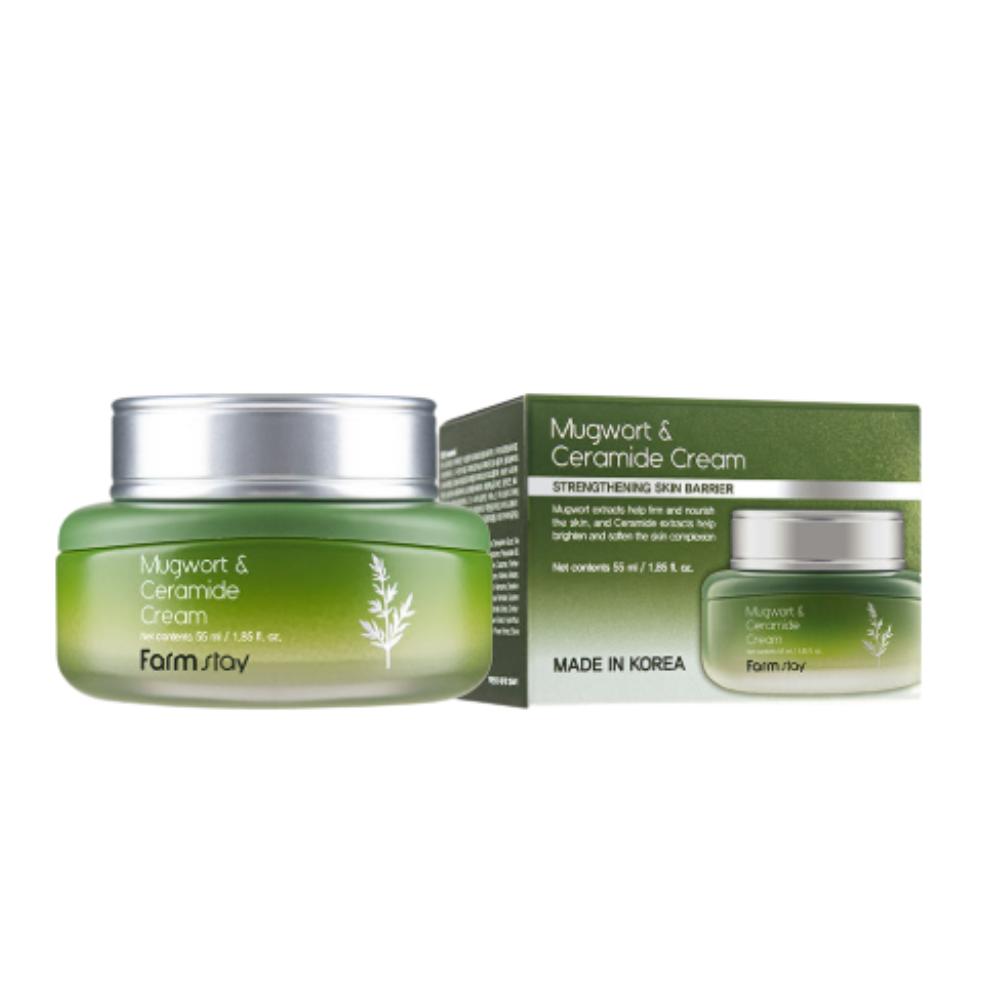 Farmstay Mugwort & Ceramide Cream 55ml – Calming & Barrier Repair Moisturizer