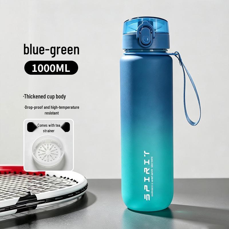 Drop-Proof Gradient Sports Water Bottle - Large Capacity, Portable, Flip-Top Lock, High Appearance Value, Essential Summer Plastic Cup