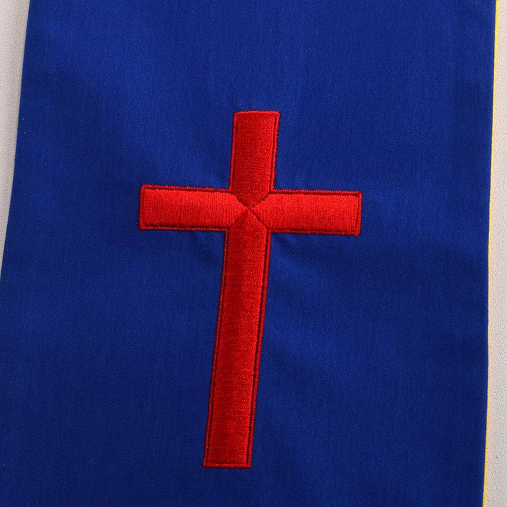 Estola Bordada Leve para o Clero, Lenço com Franjas para Uso Ativo Durante Pregações e Reuniões Religiosas