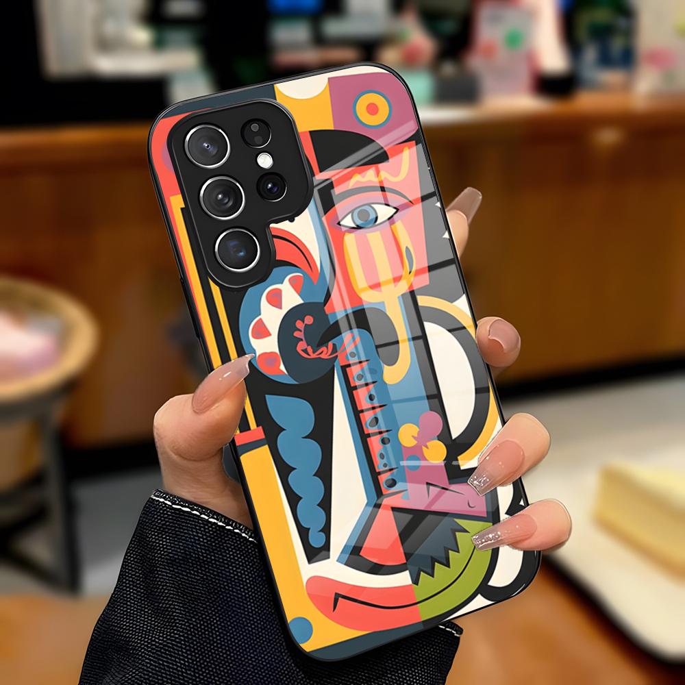 

Picasso Abstract Art Painting Phone Case For Samsung A25 A13 A33 5G A54 A36 A35 A56 A52 A14 Shockproof Glass Cover Samsung A21S