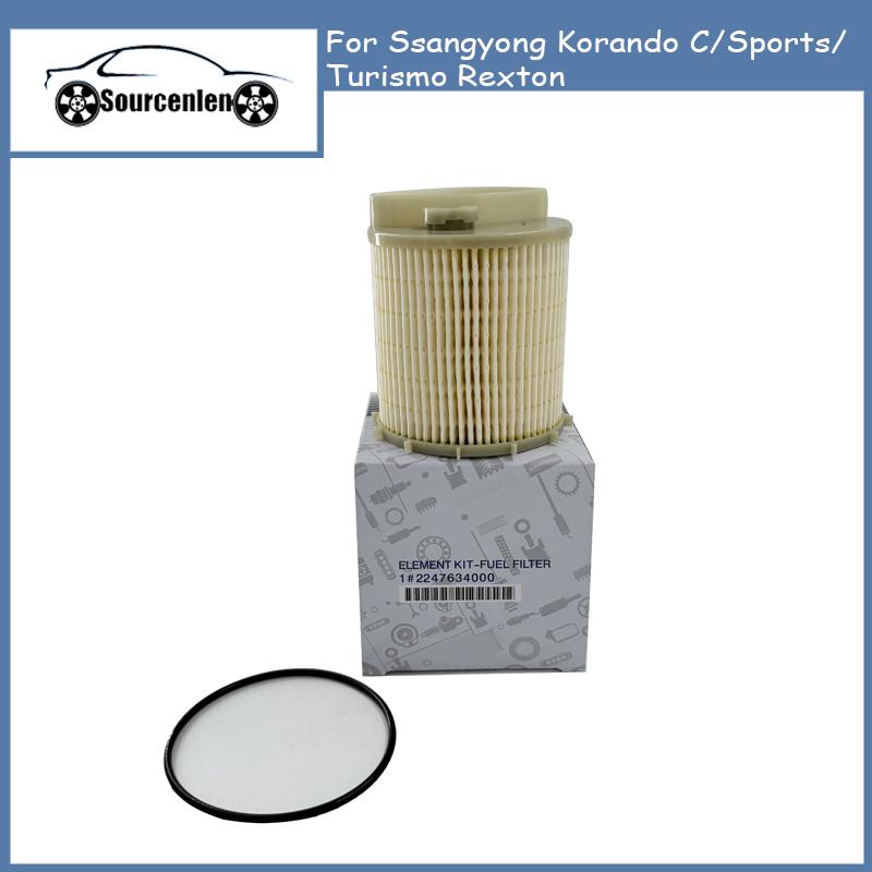 4 Stück Kraftstofffilterelement-KIT für Ssangyong Korando C/Sports/Turismo Rexton OEM-Teile 2247634000