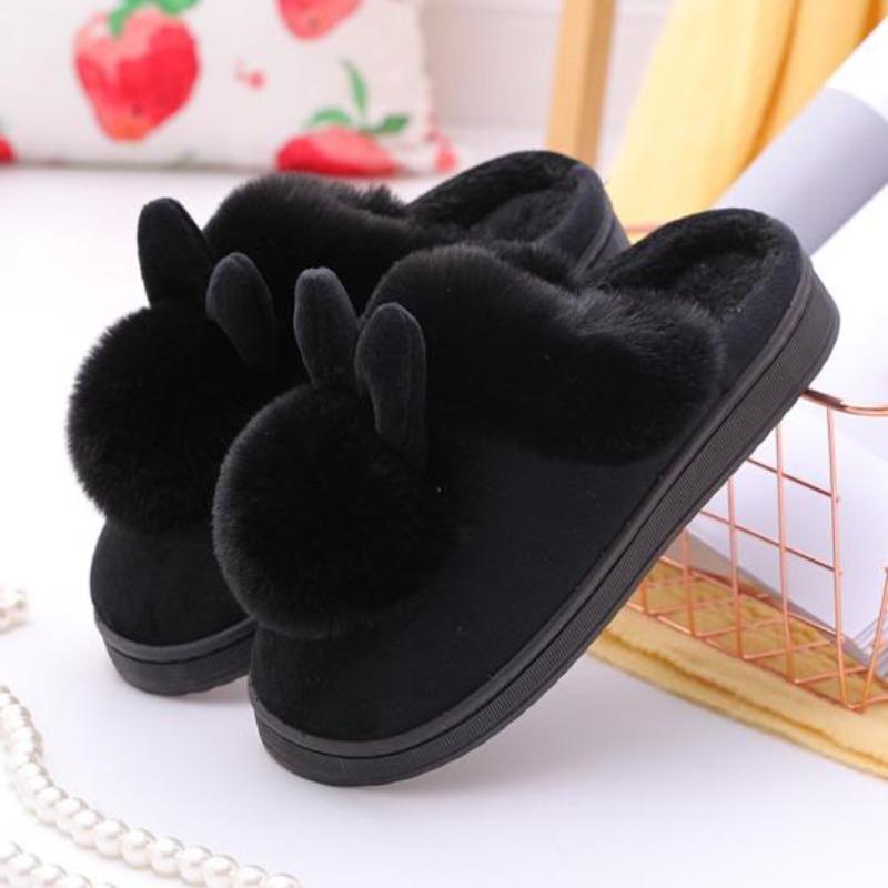 1 Pair Smellless Indoor Slippers Coldproof Fashion Cartoon Rabbit House Female Slippers