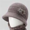 Hat Female Mother Day Thickened Thermal Hat Grandmother Old Lady Rabbit Wool Knitted Hat Cold Proof