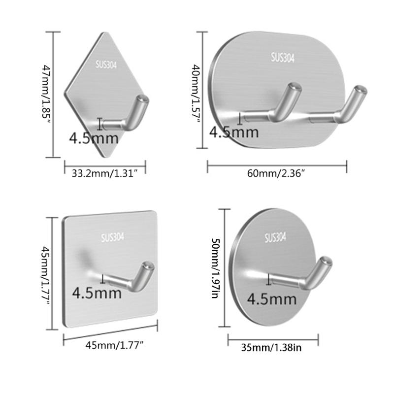 Set of 5 Versatile Adhesive Towel Holders Convenient Stick On Hooks for Bathroom Livingroom Rustproof Towel Holder Hooks