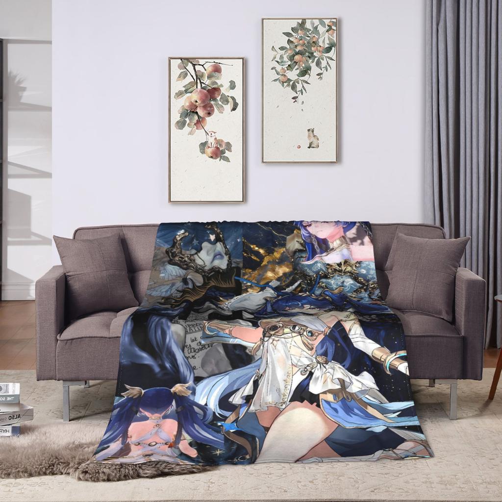 Warm Soft Blankets Camping Iuno Wuthering Waves Game Throw Blanket  Flannel Bedspread For Bedroom Fluffy Sofa Bed Cover