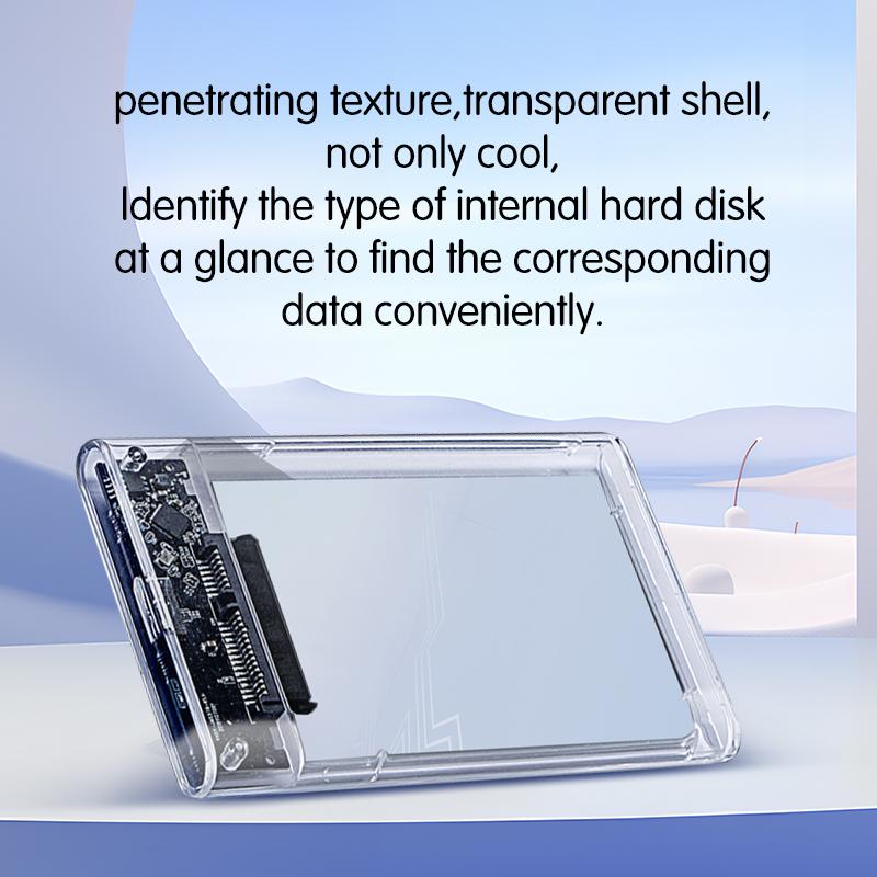 Transparent 2.5 SATA to USB 2.0 3.0 Type-C 3.1 Adapter Enclosure External Hard Drive Case and Bag HDD Caddy Box