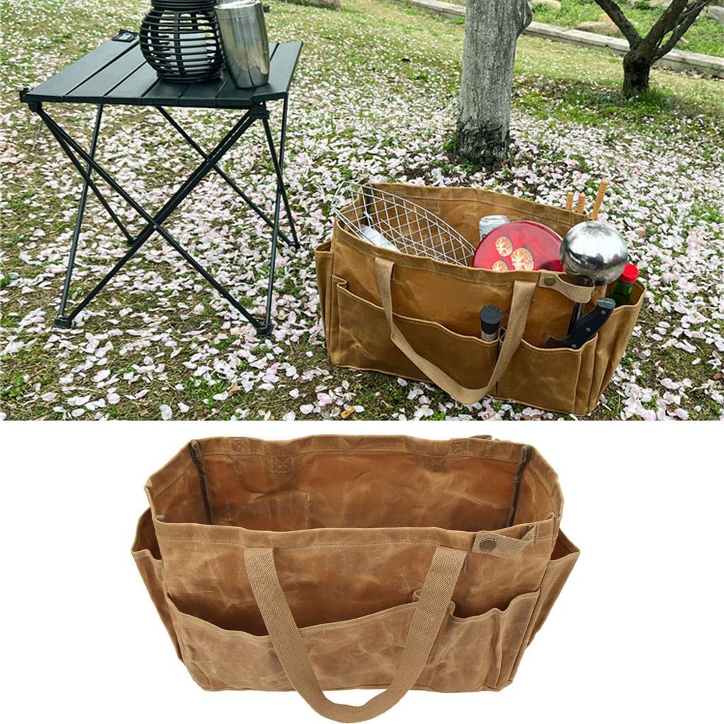 Camping Pot Storage Cookware Large Canvas with Khaki Suitable for Solo Outdoor and Outdoor Storage Bag, Bag, Capacity, Material, Grip, Color, Camping,