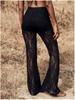 Pantalon Évasé Sexy Transparent en Dentelle Taille Haute Style Européen 2026 pour Femmes